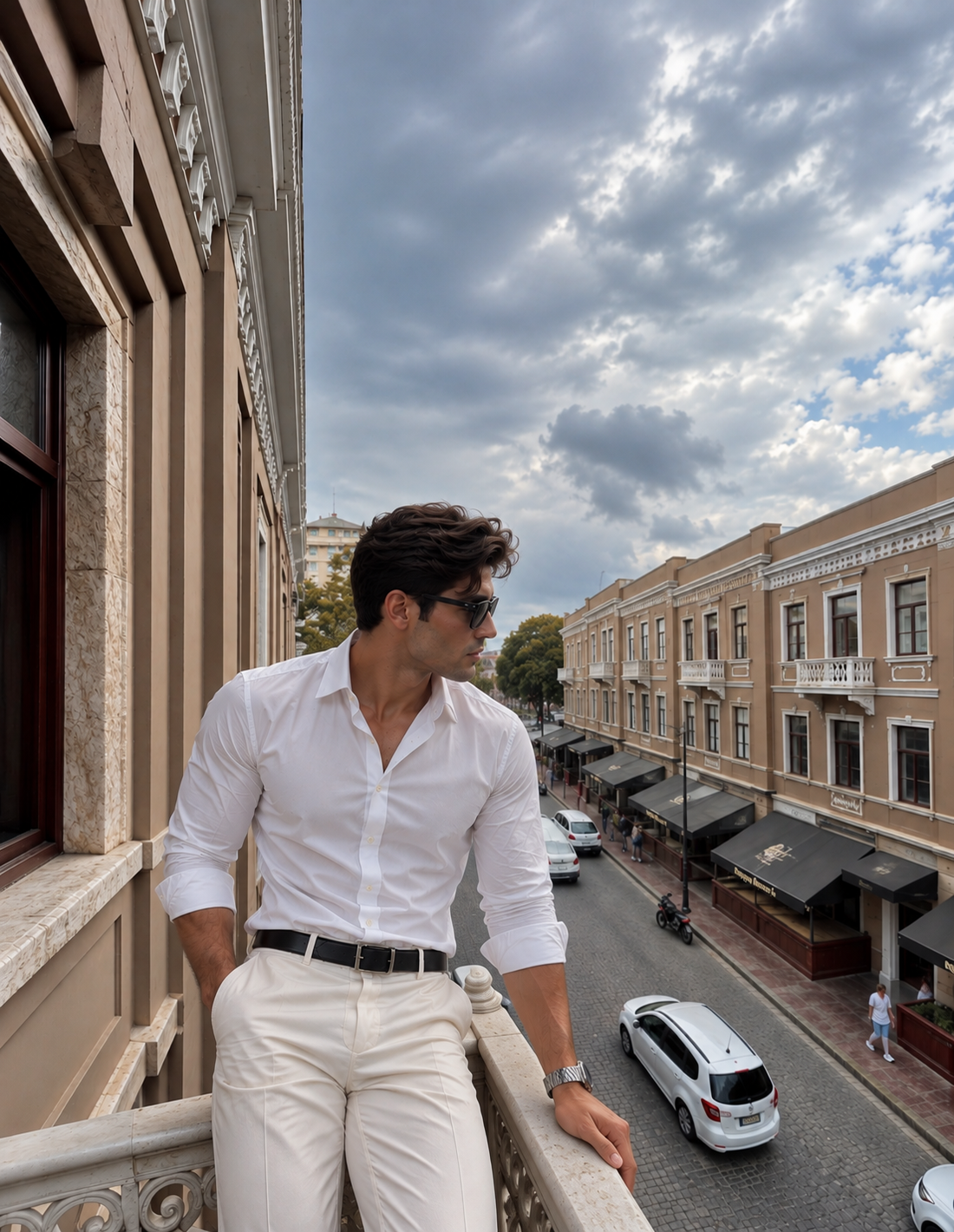 Erkek Premium Pamuk Saten Beyaz Slim Fit Gömlek | Modern ve Şık Tasarım