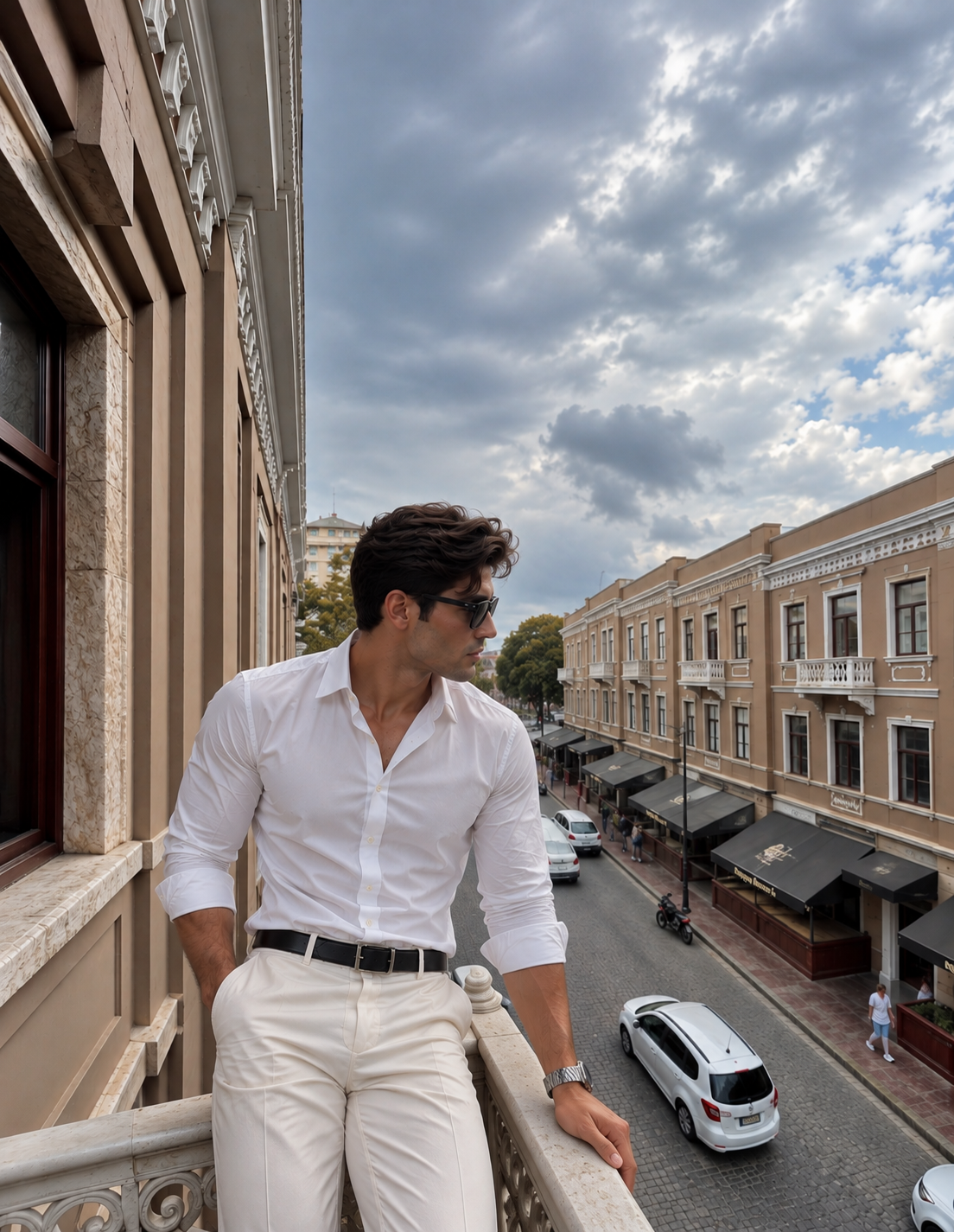 Erkek Premium Pamuk Saten Beyaz Slim Fit Gömlek | Modern ve Şık Tasarım