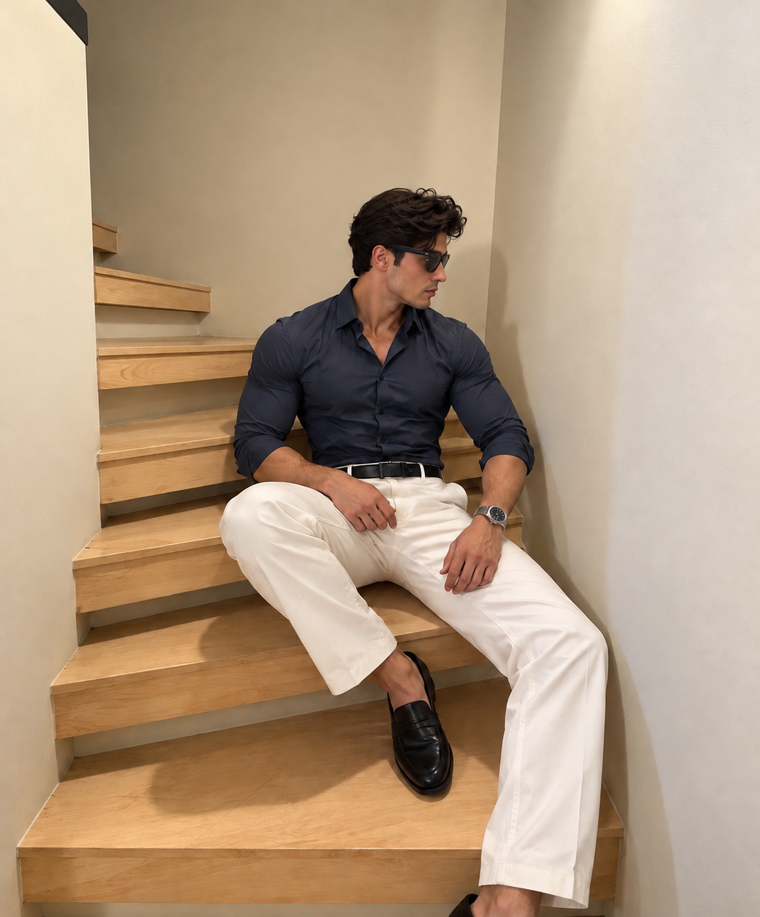 Erkek Premium Pamuk Saten Antrasit Slim Fit Gömlek | Modern ve Şık Tasarım
