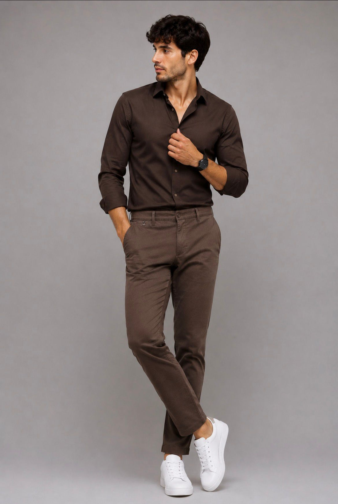 Regular Fit İtalyan Kesim Acı Kahve Keten Pantolon Günlük Şık Rahat Kalıp
