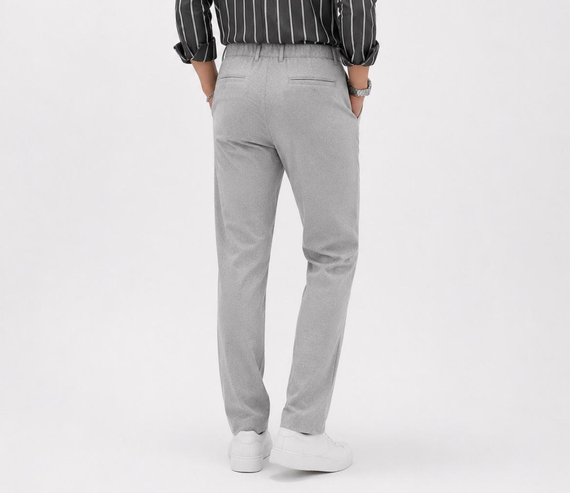 Erkek Slim Fit Açık Gri Viskon Örme Rahat Kalıp Jogger Kumaş Pantolon