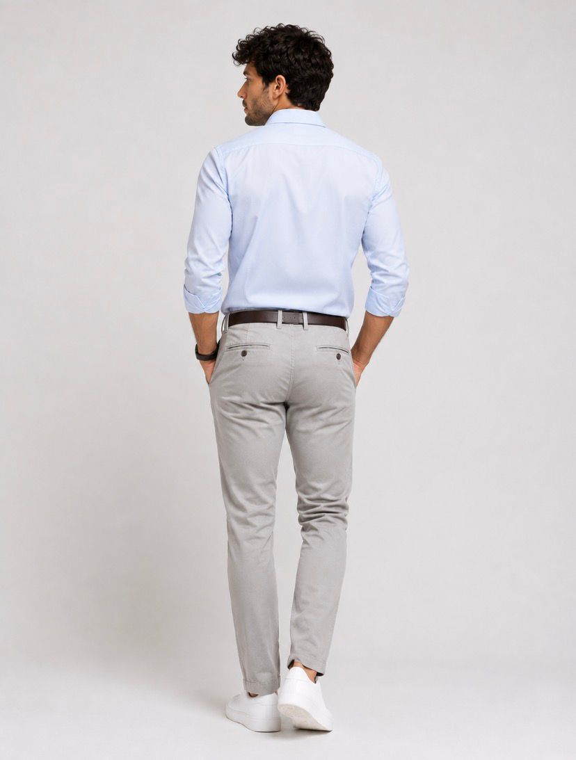 Regular Fit İtalyan Kesim Açık Gri Keten Pantolon Günlük Şık Rahat Kalıp