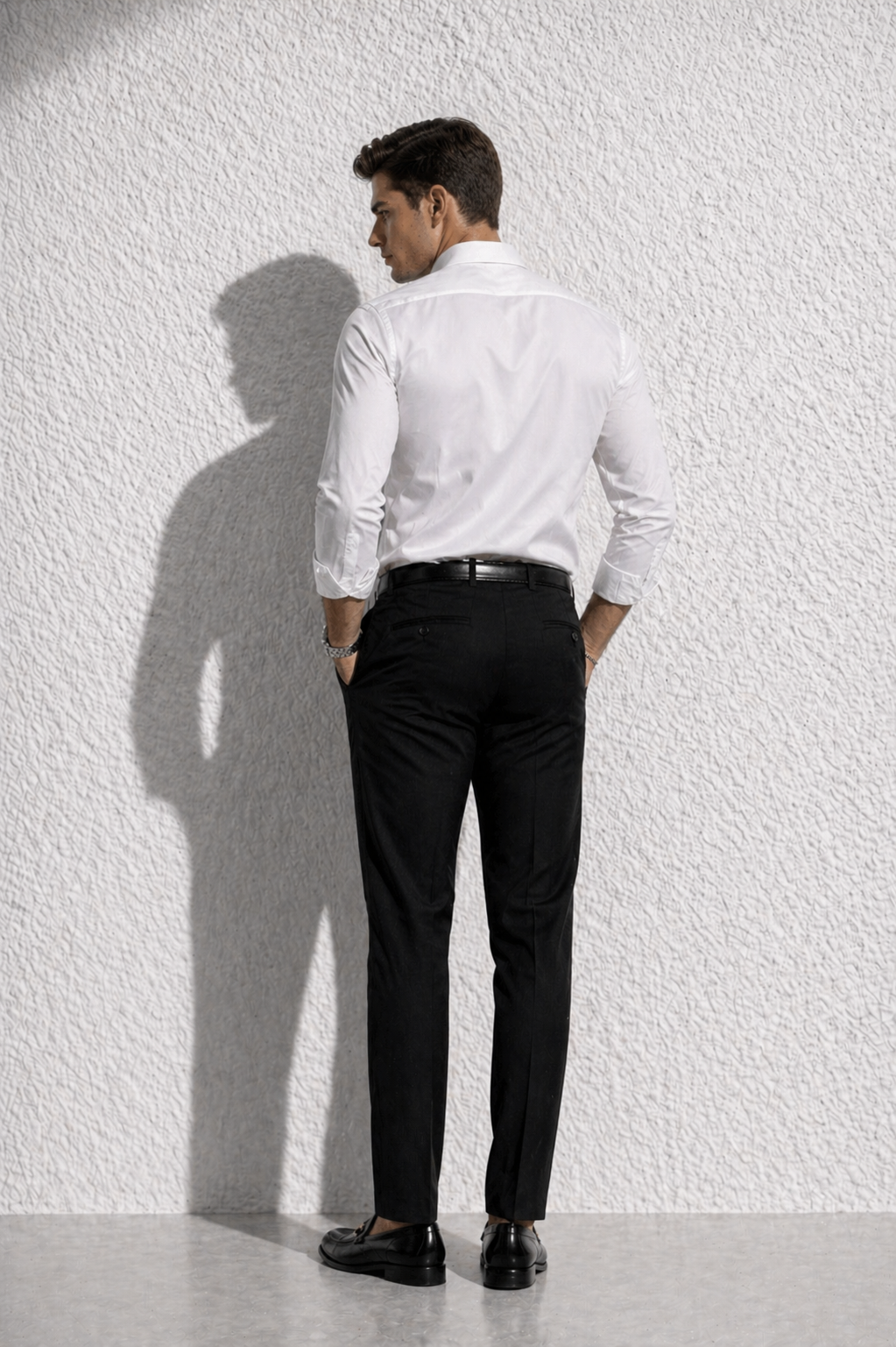 Erkek Premium Pamuk Saten Beyaz Slim Fit Gömlek | Modern ve Şık Tasarım