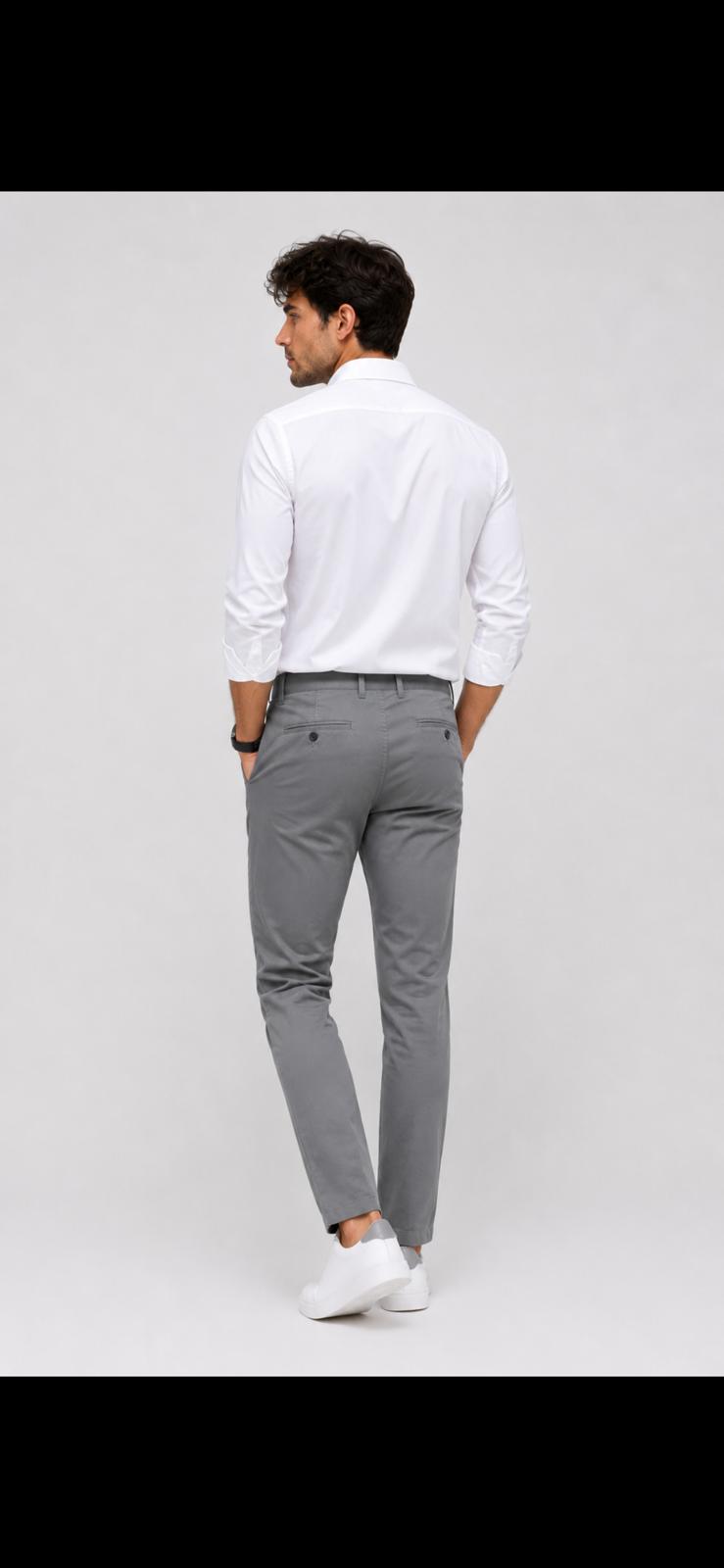 Regular Fit İtalyan Gri Kesim Keten Pantolon Günlük Şık Rahat Kalıp