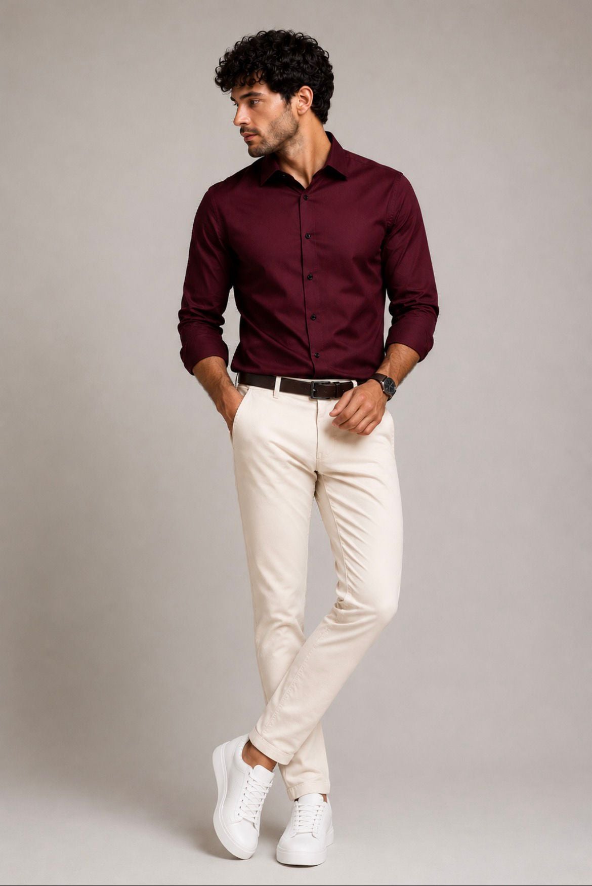 Regular Fit İtalyan Kesim Kırık Beyaz Keten Pantolon Günlük Şık Rahat Kalıp