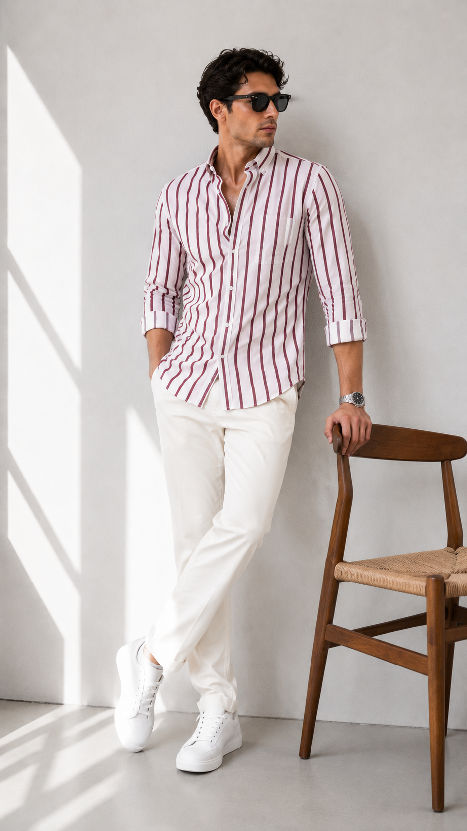 ordo Çizgili Oversize Erkek Gömlek – Premium Rahat Kalıp Modern Casual Stil”