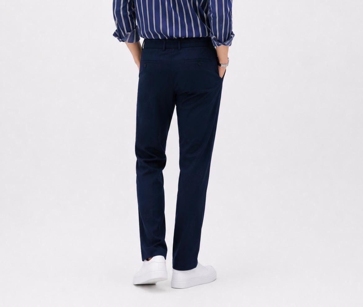 Erkek Slim Fit Lacivert Viskon Örme Rahat Kalıp Jogger Kumaş Pantolon