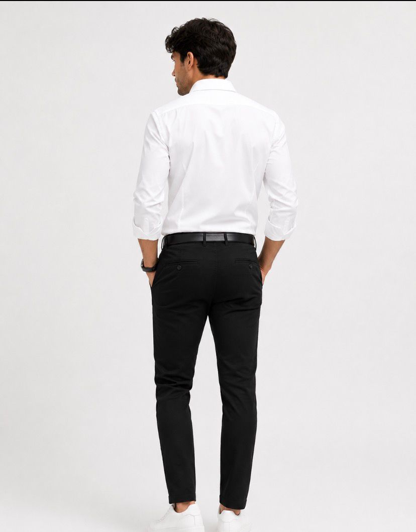 Regular Fit İtalyan Siyah Kesim Keten Pantolon Günlük Şık Rahat Kalıp